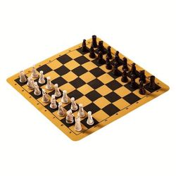 TEMU Vintage International Chess Set: Small Faux Leather Checkerboard & Terracotta Chess Figures For Hours Of Family Fun! /thanksgiving Day/christmas Gift