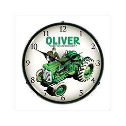 Collectable Sign and Clock Oliver Super 55 Farm Tractor Backlit Wall Clock