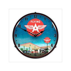 Collectable Sign and Clock Flying A Service Backlit Wall Clock