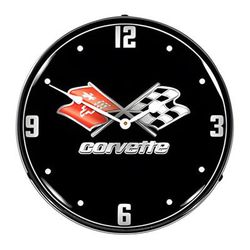 Collectable Sign and Clock C3 Corvette Black Tie Backlit Wall Clock