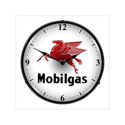 Collectable Sign and Clock Mobilgas Backlit Wall Clock