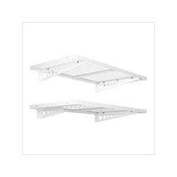 Fleximounts 2' x 4' White Wall Mounted Shelf (2-Pack)