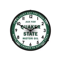 Collectable Sign & Clock Quaker State Motor Oil Backlit Wall Clock