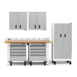 Gladiator 7-Piece White Garage Cabinet Set