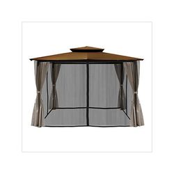 Paragon Outdoor 10 x 12 ft. Barcelona Soft Top Gazebo with Mosquito Netting and Privacy Panels (Cocoa Canopy)