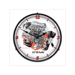 Collectable Sign and Clock 327 V8 Fuelie Engine Backlit Wall Clock