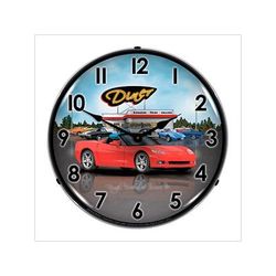 Collectable Sign and Clock C6 Corvette Convertible Diner Backlit Wall Clock