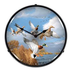 Collectable Sign and Clock Mallards Backlit Wall Clock