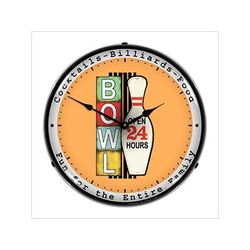 Collectable Sign and Clock Bowling 24 Hours Backlit Wall Clock