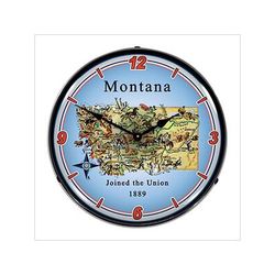 Collectable Sign and Clock State of Montana Backlit Wall Clock