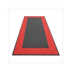 Swisstrax Ribtrax Pro One Car Garage Floor Tile Mat (Jet Black / Racing Red)