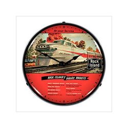 Collectable Sign and Clock Rock Island Rockets Backlit Wall Clock