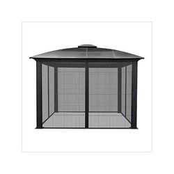 Paragon Outdoor 11 x 11 ft. Siena Hard-Top Dome Gazebo with Sliding Screen