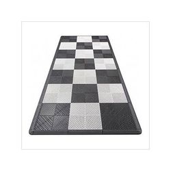 Swisstrax Ribtrax Pro Motorcycle Garage Floor Tile Mat (Jet Black / Arctic White)