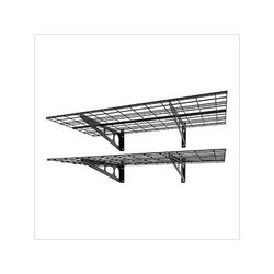 Fleximounts 2' x 4' Black Wall Mounted Shelf (2-Pack)