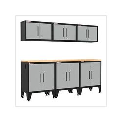 Armadillo Tough Grey 7-Piece Garage Cabinet Set with Levelers