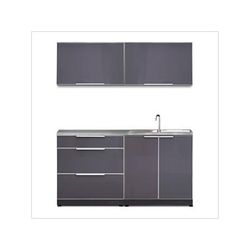 NewAge Outdoor Kitchens Aluminum Slate 5-Piece Outdoor Kitchen Set with Countertops and Covers