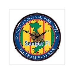 Collectable Sign and Clock Marine Vietnam Veteran Backlit Wall Clock