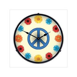 Collectable Sign and Clock Flower Power Backlit Wall Clock