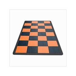 Swisstrax Diamondtrax Home Motorcycle Garage Floor Tile Mat (Jet Black / Tropical Orange)