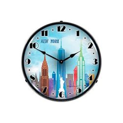 Collectable Sign & Clock New York Skyline Backlit Wall Clock
