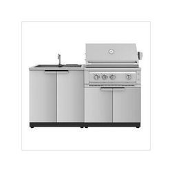 NewAge Outdoor Kitchens Stainless Steel 3-Piece Outdoor Kitchen Set with 33-Inch Liquid Propane Platinum Grill