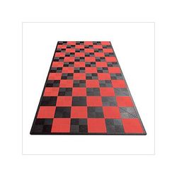 Swisstrax Ribtrax Pro One Car Garage Floor Tile Mat (Jet Black / Racing Red)