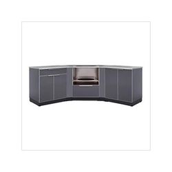 NewAge Outdoor Kitchens Aluminum Slate 7-Piece Outdoor Kitchen Set with Countertops and Covers