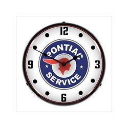 Collectable Sign and Clock Pontiac Service Backlit Wall Clock