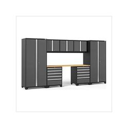 NewAge Garage Cabinets PRO Series Grey 8-Piece Set with Bamboo Top