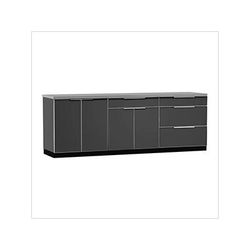 NewAge Outdoor Kitchens Aluminum Slate 4-Piece Outdoor Kitchen Set with Countertops