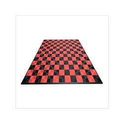 Swisstrax Ribtrax Pro Two Car Garage Floor Tile Mat (Jet Black / Racing Red)