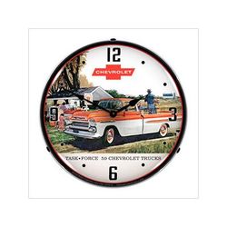Collectable Sign and Clock 1959 Chevrolet Task Force Truck Backlit Wall Clock