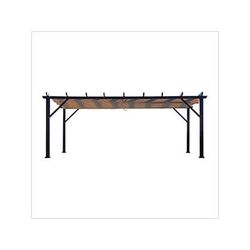 Paragon Outdoor 12 x 20 ft. Soft Top Aluminum Pergola (Espresso Frame / Mocha Canopy)