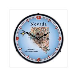 Collectable Sign and Clock Nevada Supports the 2nd Amendment Backlit Wall Clock