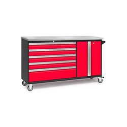 NewAge Products BOLD Series Red Project Center with Stainless Steel Top