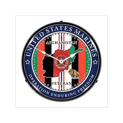 Collectable Sign and Clock Marine Veteran Operation Enduring Freedom Backlit Wall Clock
