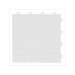 GearTile Coin Pattern 12 x 12-Inch White Garage Floor Tile (48 Pack)