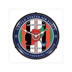 Collectable Sign and Clock Air Force Veteran Operation Enduring Freedom Backlit Wall Clock