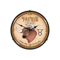 Collectable Sign & Clock Taurus Backlit Wall Clock