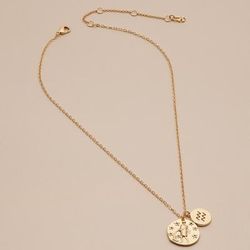 Lucky Brand Aquarius Zodiac Necklace - Women's Ladies Accessories Jewelry Necklace Pendants in Gold