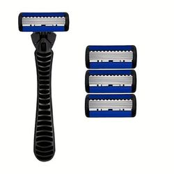 TEMU Men's Manual Razor, 6-layer Blades Razor, Non Slip Handle, Classic Men's Shaving Tools For Daily Use