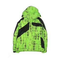 Ride Snowboards Jacket: Green Print Jackets & Outerwear - Kids Boy's Size 13