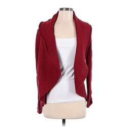 Knitted & Knotted Cardigan Sweater: Burgundy - Women's Size X-Small