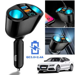 Presa accendisigari per auto splitter PD QC3.0 12V-24V 2 caricabatterie USB porte C 2.4A caricabatteria da auto a ricarica rapida per telefono cellulare DVR