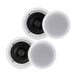 Pyle Pro 6.25" In-Wall/In-Ceiling 200W 2-Way Stereo Speakers (Pair, White) PDIC1661RD