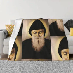 Saint Charbel in colori coperta da tiro coperte e coperte coperta da Picnic coperta da letto coperte