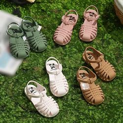 Girls Jelly Sandals With Assorted Colors, Boys & Girls Non-flip Soft Shoes, Solid Color Footwear