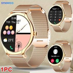 Fashion Custom Dial Smart Watch With Stainless Steel/silicone Watch Strap, Women's Full Touch Screen Sports Fitness Smart Bracelet, Wireless Call Smart Watch For Android Ios Phones