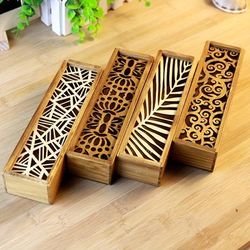 1pc Wooden Storage Organiser With Removable Cover, Retro Wooden Box For Pen Pencil Jewelery Cosmetic, Desktop Stationery Storage Organiser